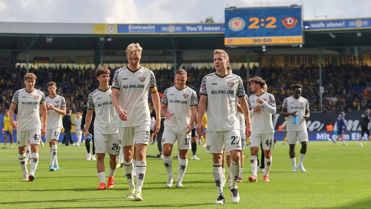 2. Liga: Dynamo Dresden lässt in Braunschweig den Sieg liegen