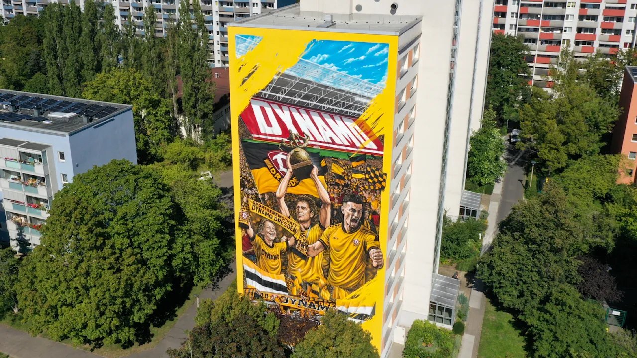 375 Quadratmeter! Dynamo Dresden-Graffiti sprengt alle Rekorde